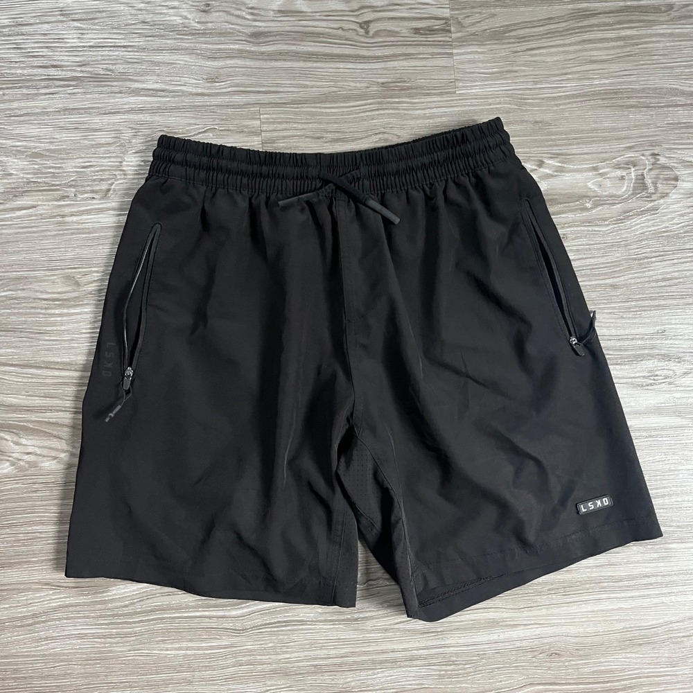 LSKD Rep Short Mens Black Athletic Gym Training Shorts Size S 7 Inch Inseam